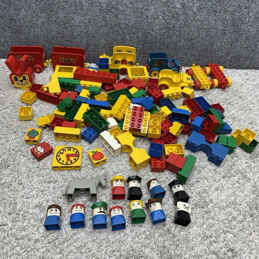 Vintage Lego Duplo bricks figures people horse vehicles huge lot (AS IS READ)